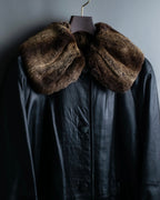 "ITALY VERA PELLE" round fur leather coat