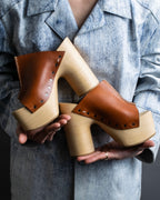 "Maison Margiela 20SS" Tabi platform wood sole sandals