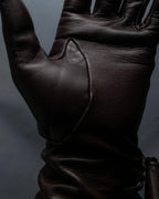 "PIUMELLI" Dead stock lace up long leather gloves