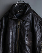 Vintage oversized leather flight jacket