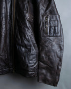 Vintage oversized leather flight jacket