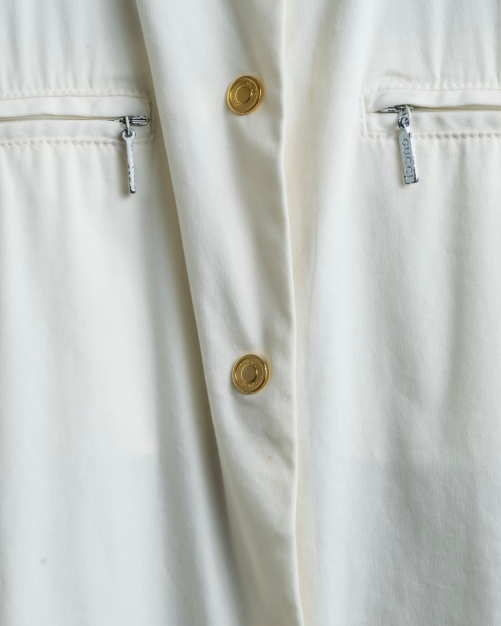 "GUCCI" zip pocket designed gold buttons shirt