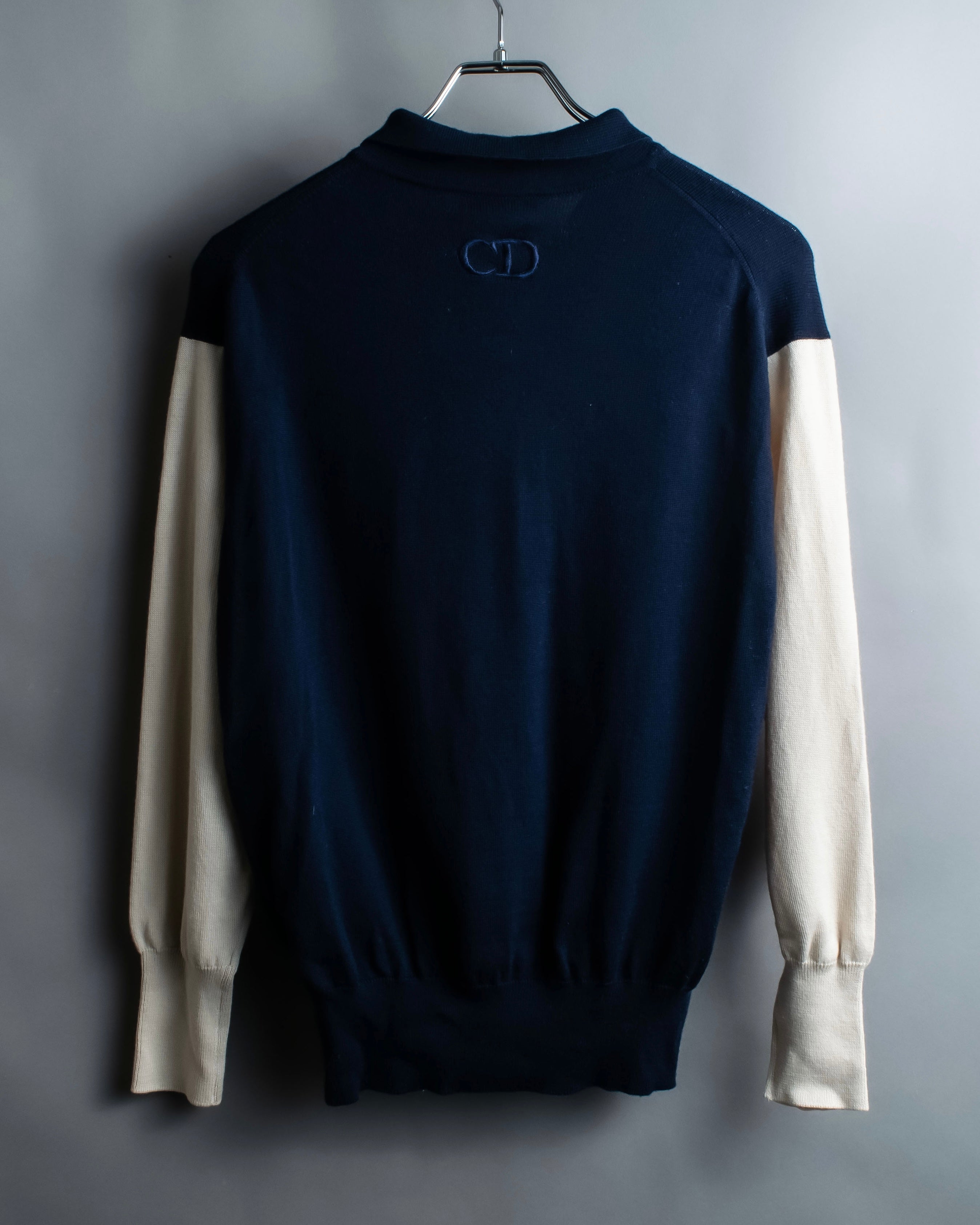 “Christian Dior” CD designed bicolor knit polo