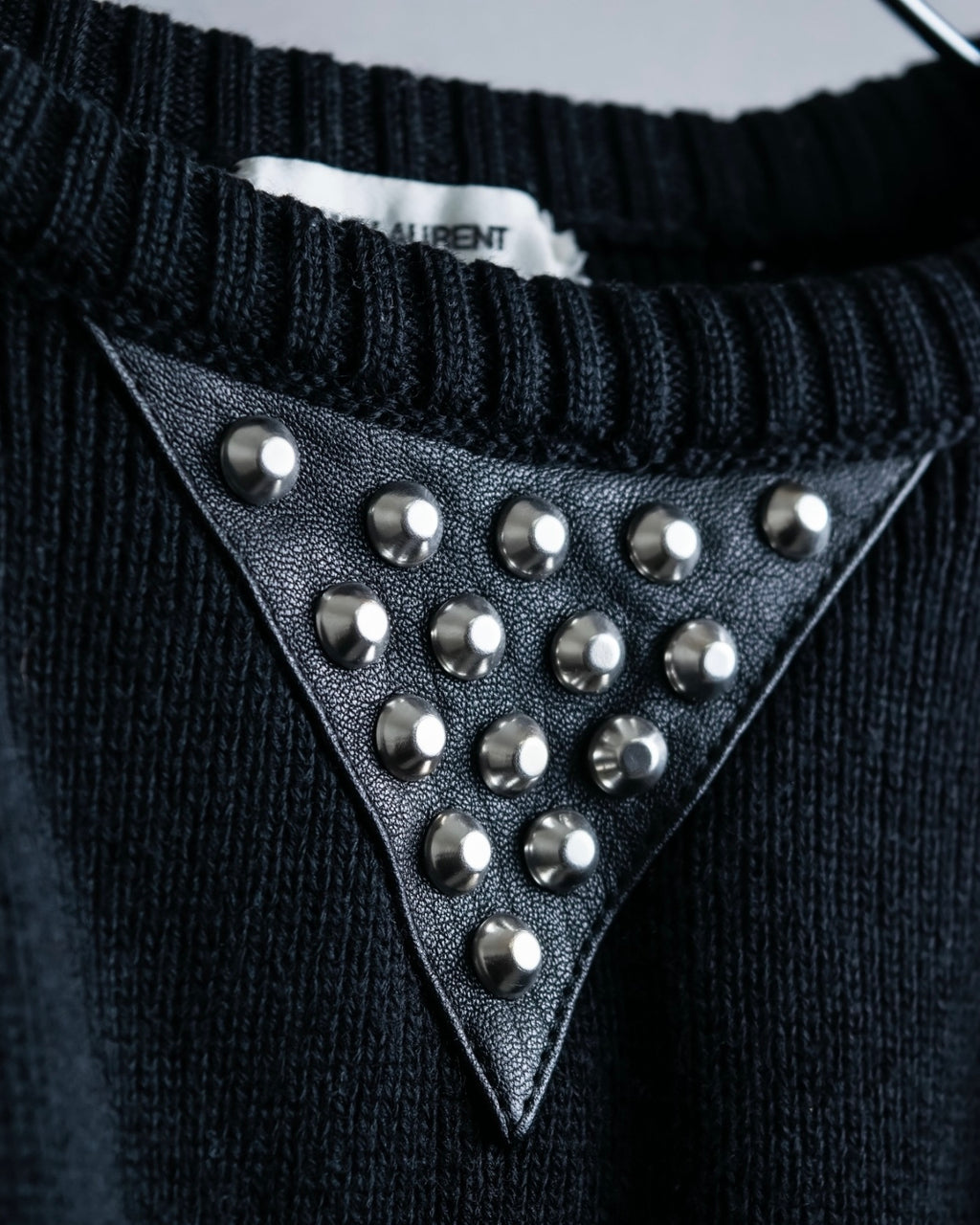 "SAINT LAURENT PARIS" 2014AW studded design knit sweater