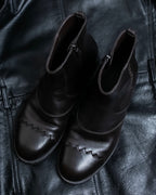 “BOTTEGA VENETA” round toe intrecciato leather boots