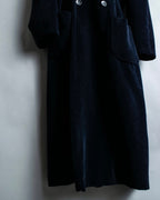 "Y's"Black navy velor double-breasted coat