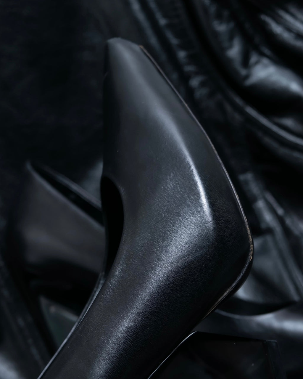 "CELINE" clear heel leather shoes