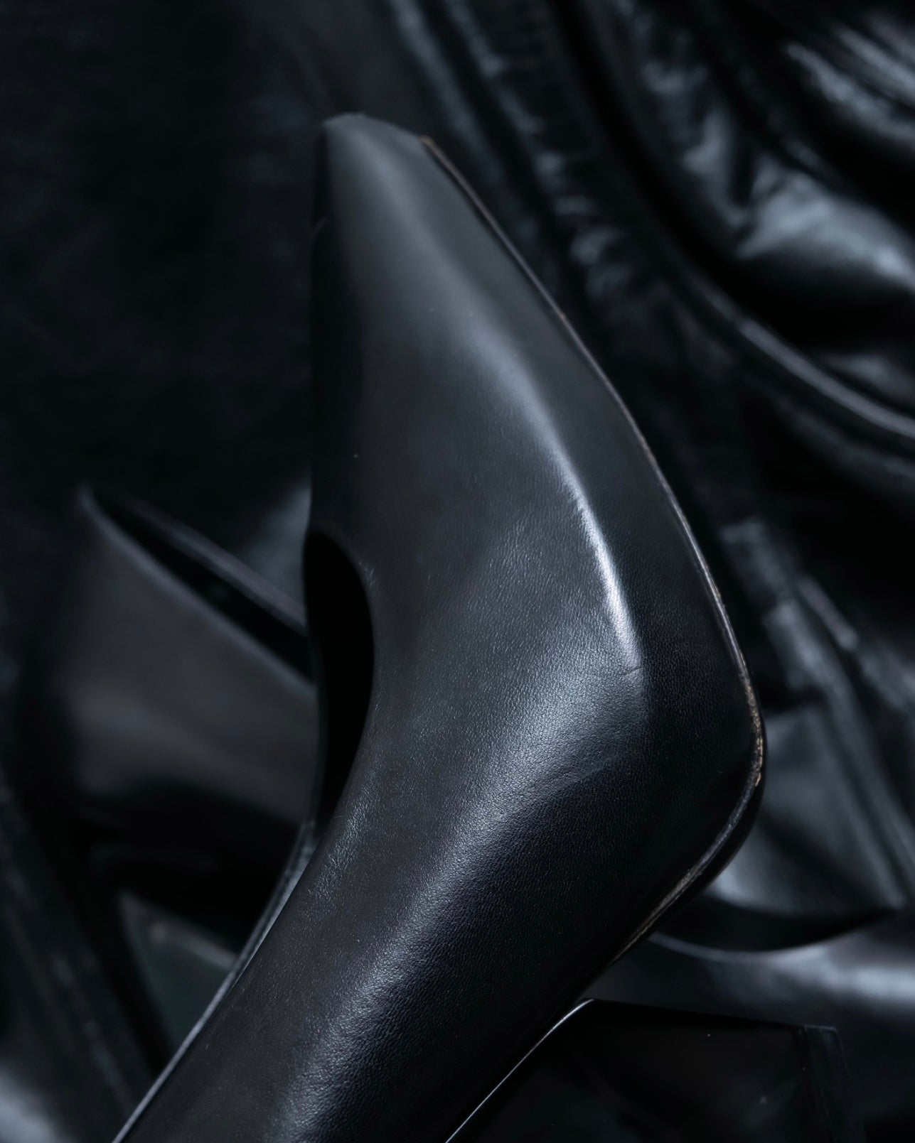 "CELINE" clear heel leather shoes