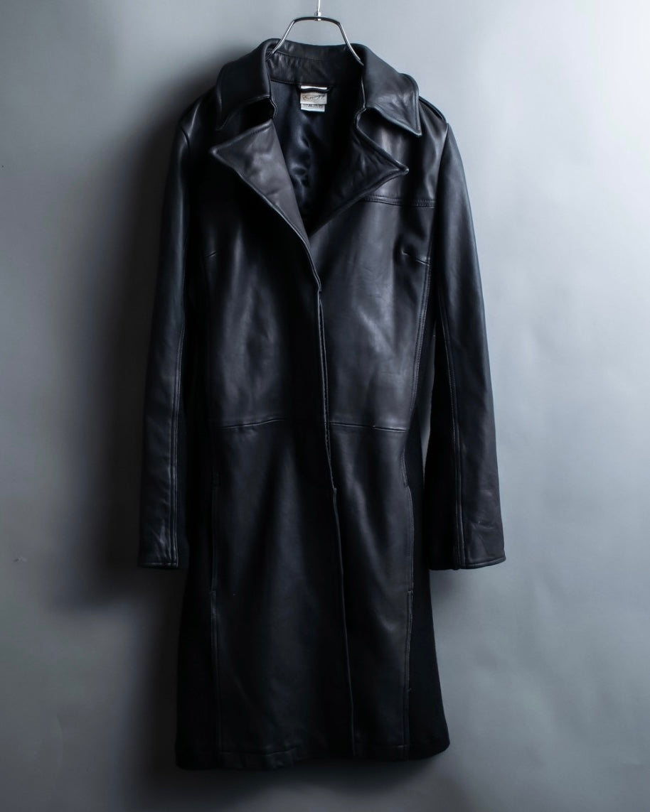 Vintage Leather x CORDUROY combination trench coat