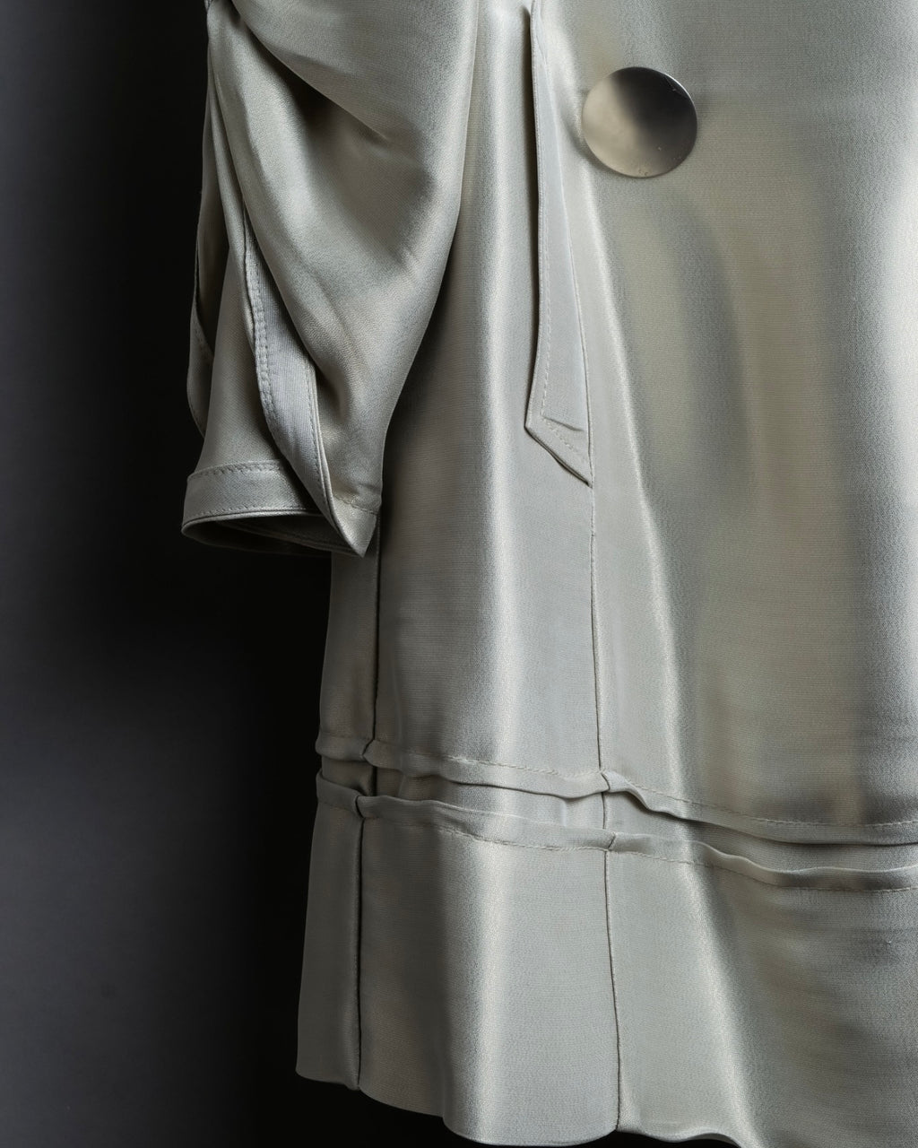 "Maurizio Pecoraro" gather sleeves glossy silver spring coat