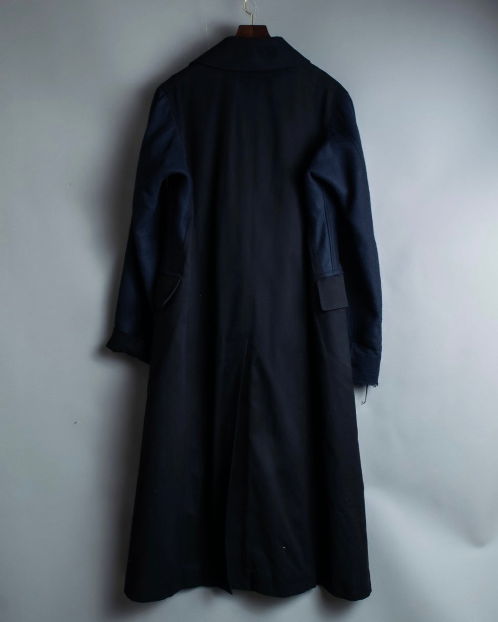 "Y's 2018 aw" Long coat with euphemistic lapels and different materials