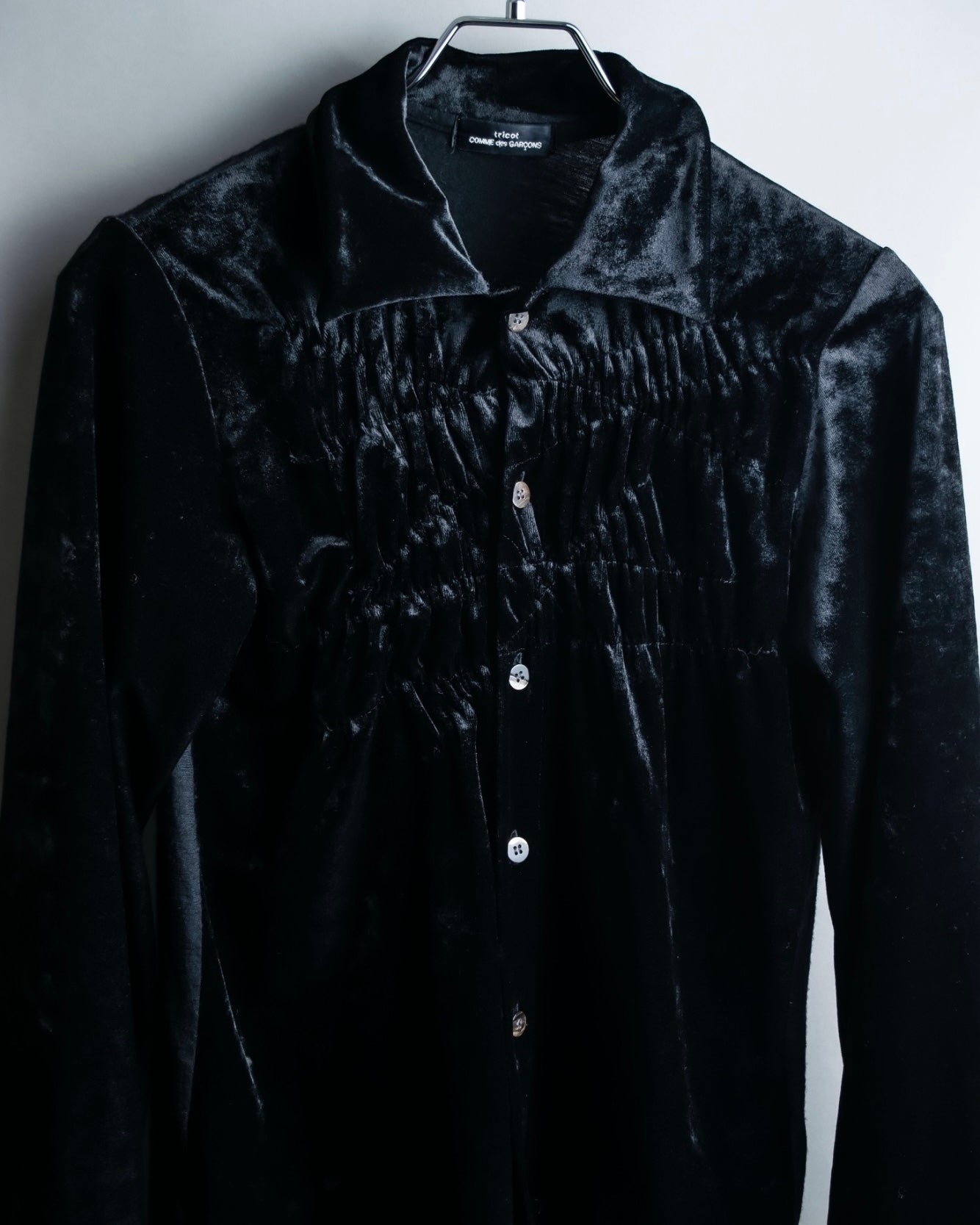 "tricot COMME des GARCONS" Mad velour avant-garde gathered shirt