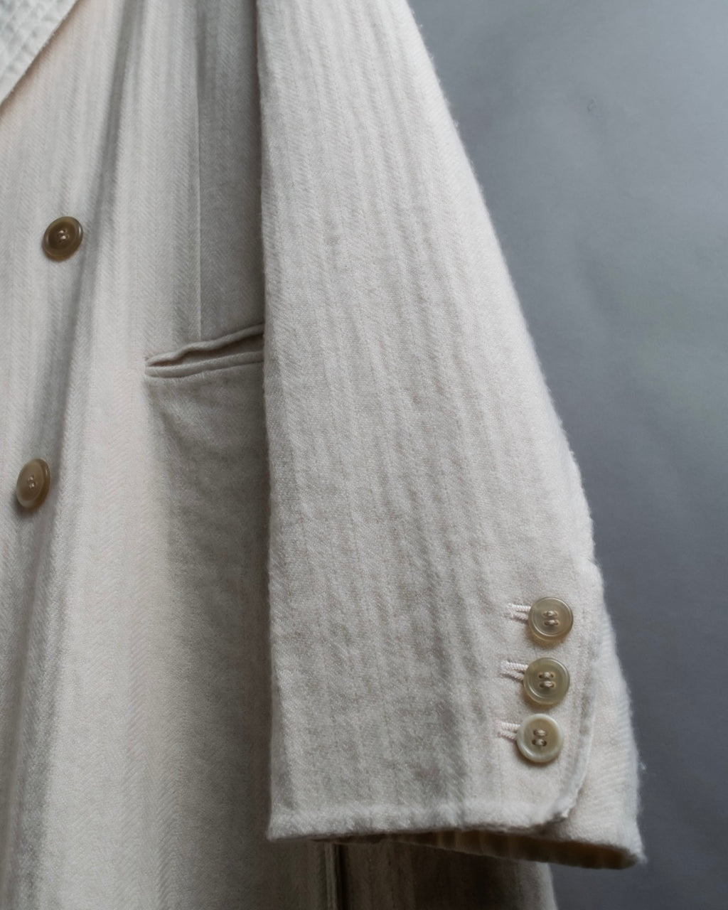 "SOWER" cashmere cotton double breasted tailored jacket