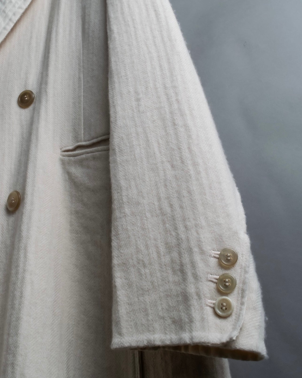 "SOWER" cashmere cotton double breasted tailored jacket