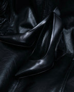 "CELINE" clear heel leather shoes