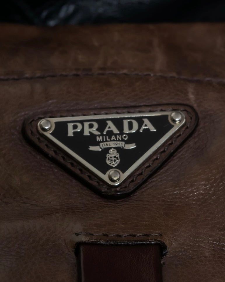 "PRADA" Real leather wrapped bag