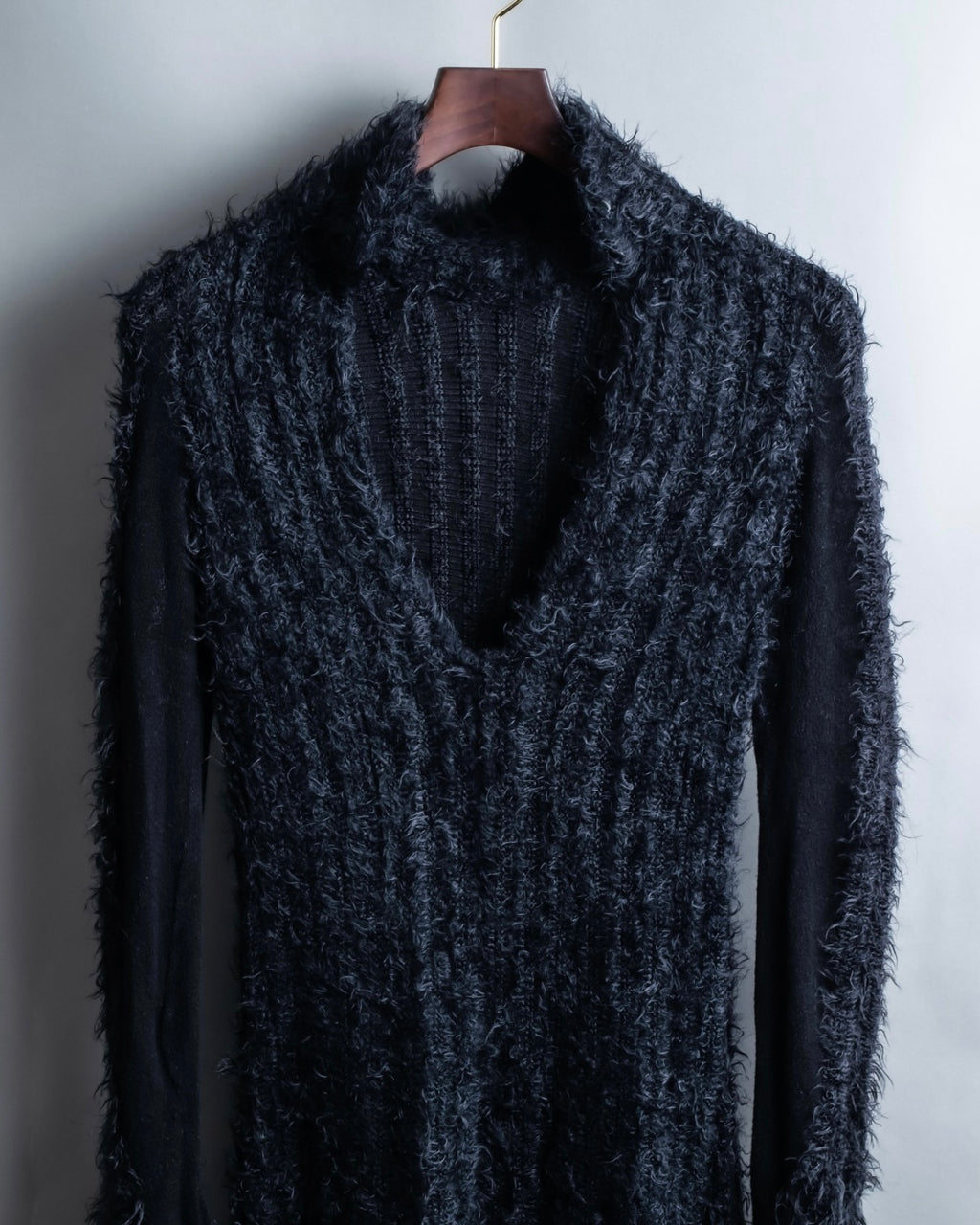 "FENDI" mohair shaggy long cardigan