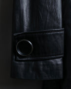"PEAU D' ANÉ" wide lapel leather coat