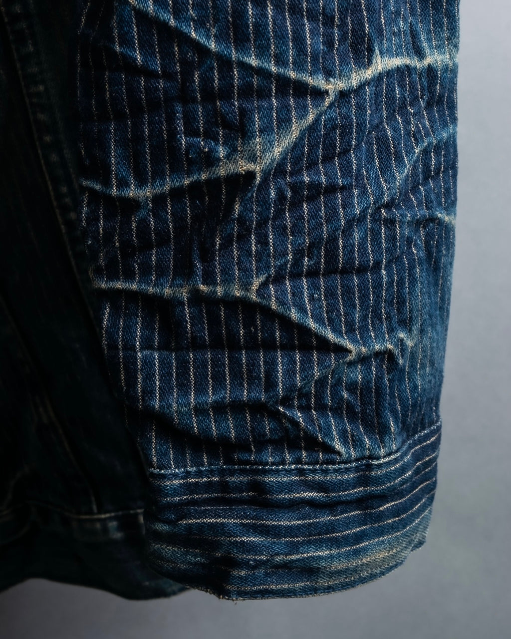 "Levi's Redloop" Aging process pencil stripe denim jacket