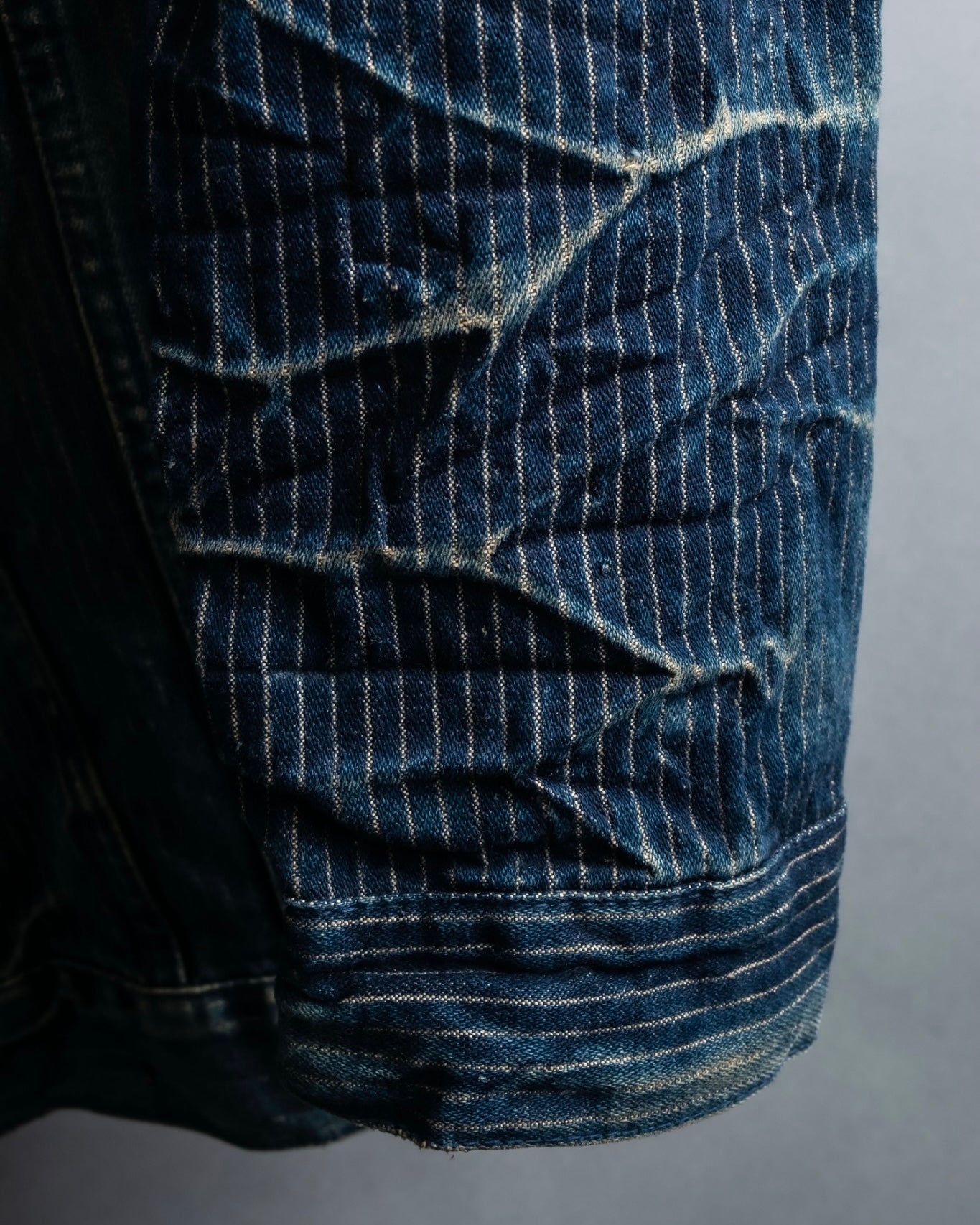"Levi's Redloop" Aging process pencil stripe denim jacket