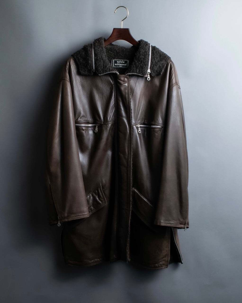 "SYLVIE SCHIMMEL" Special touch leather zip hood jacket