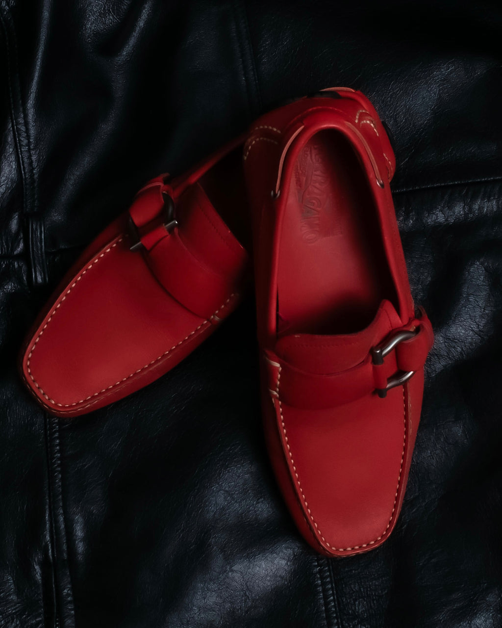 "Salvatore Ferragamo" gancino designed rubber sole loafer