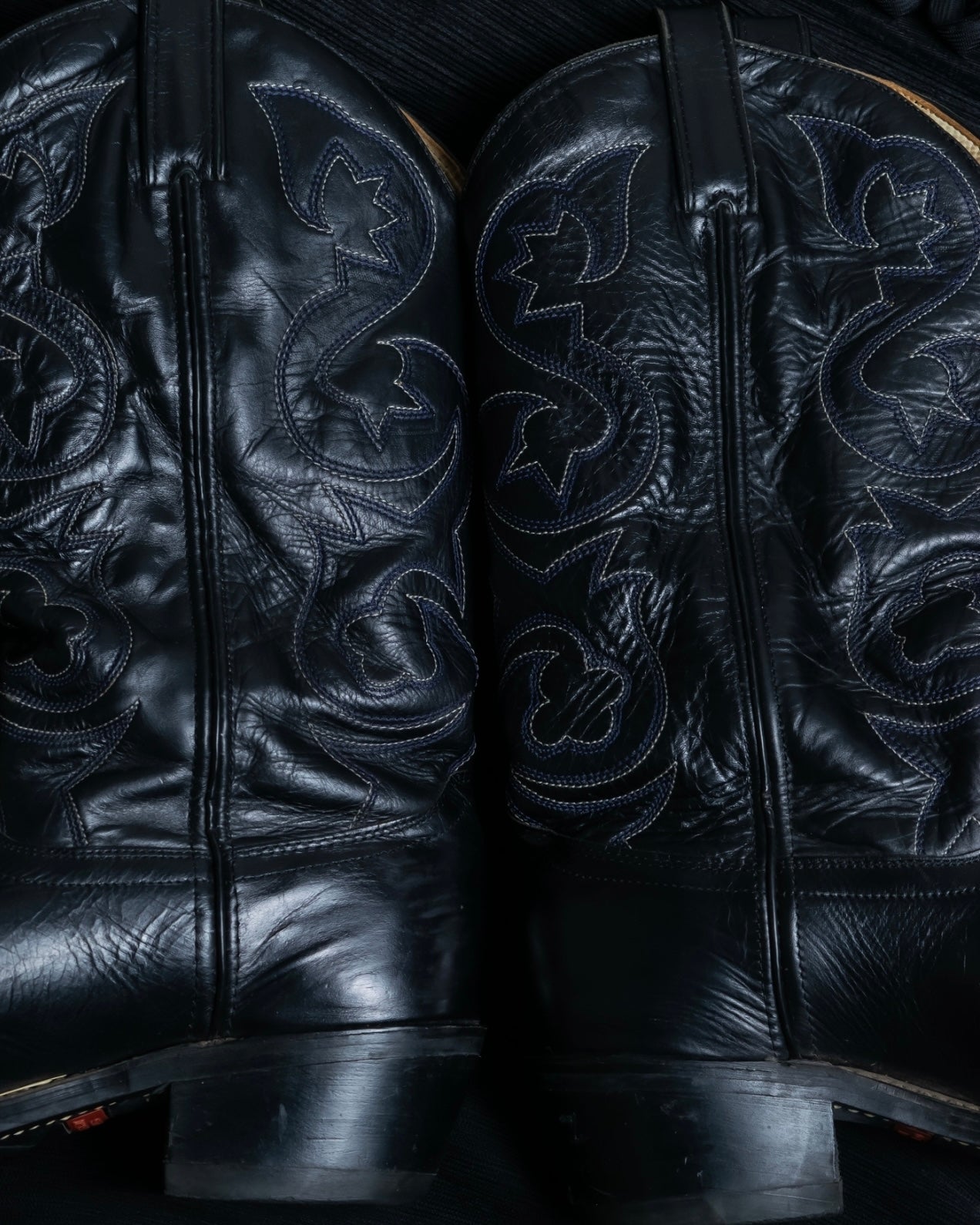 Vintage Blue Embroidered Wester Boots