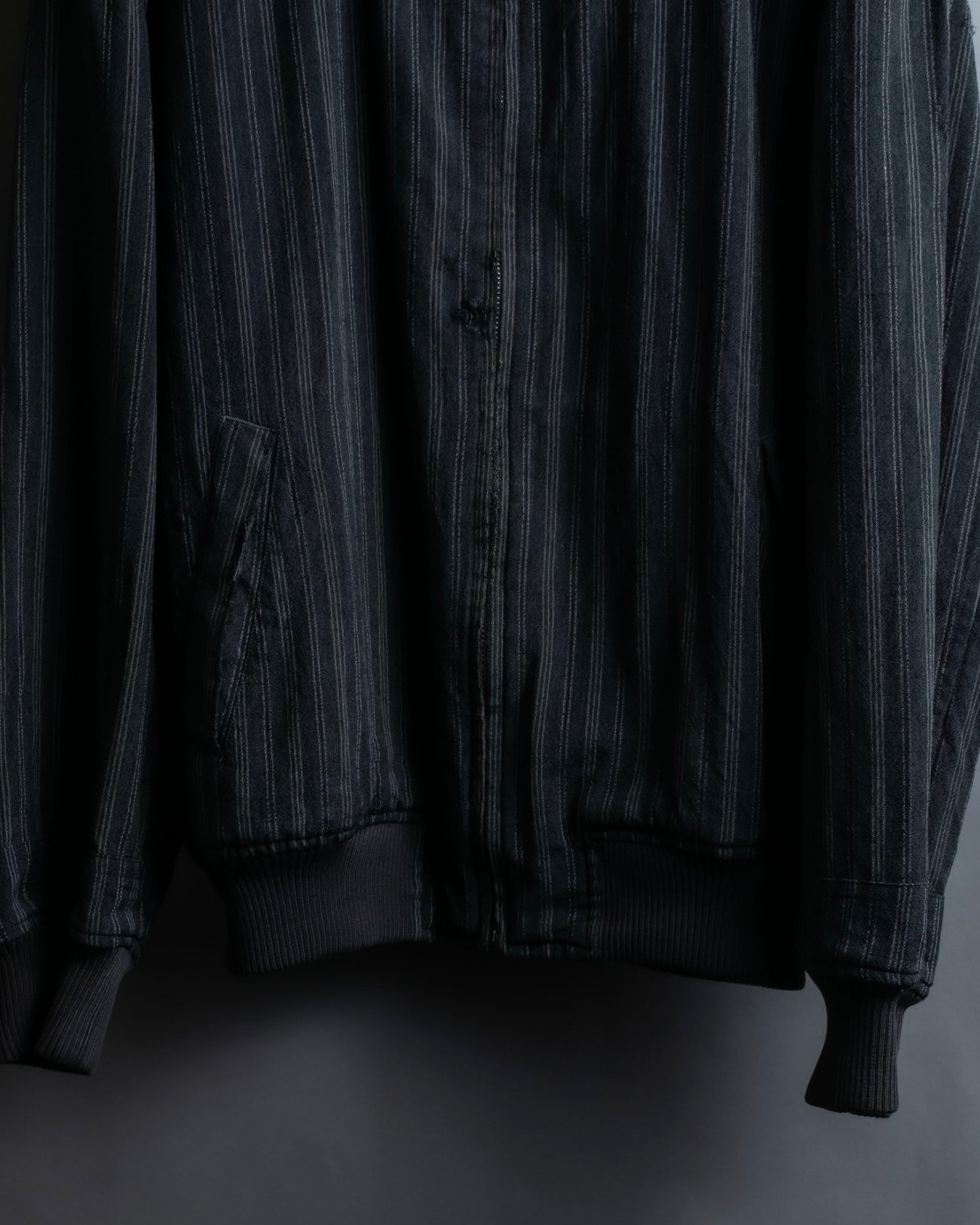 "Comme des Garcons Homme" distressed zip-up striped blouson