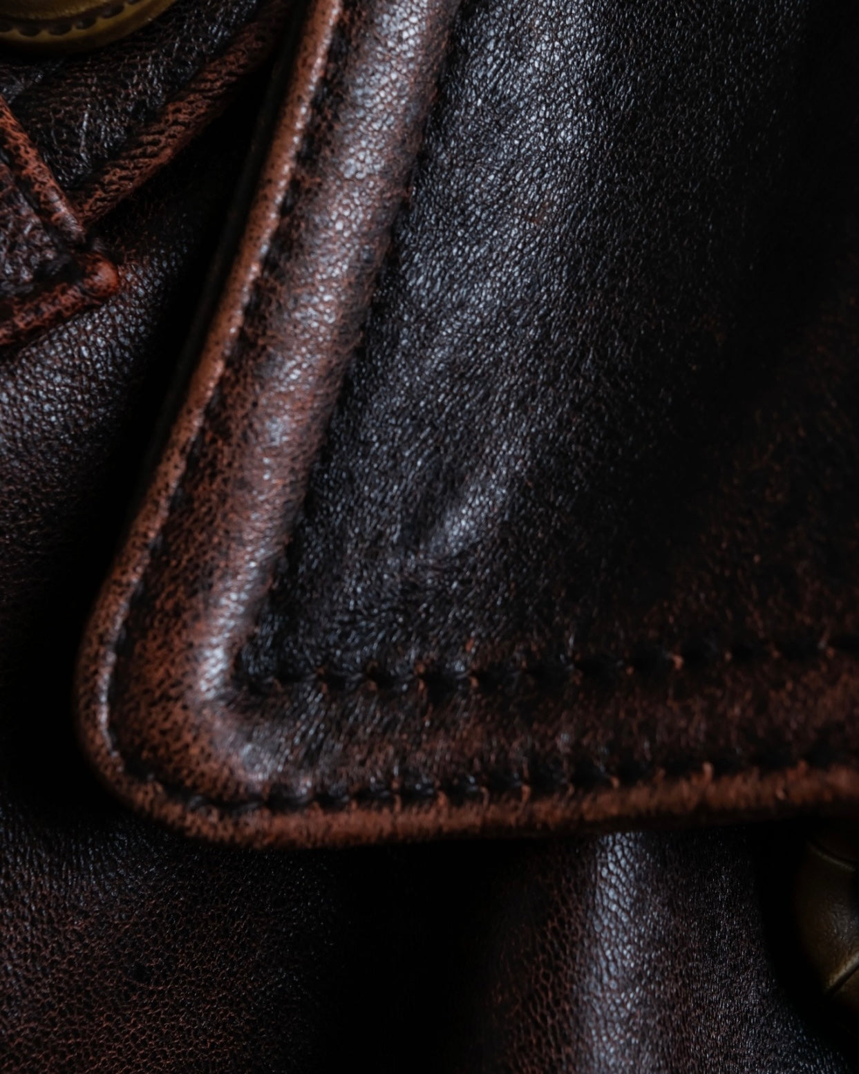 Vintage Thick Leather Red Trench Coat