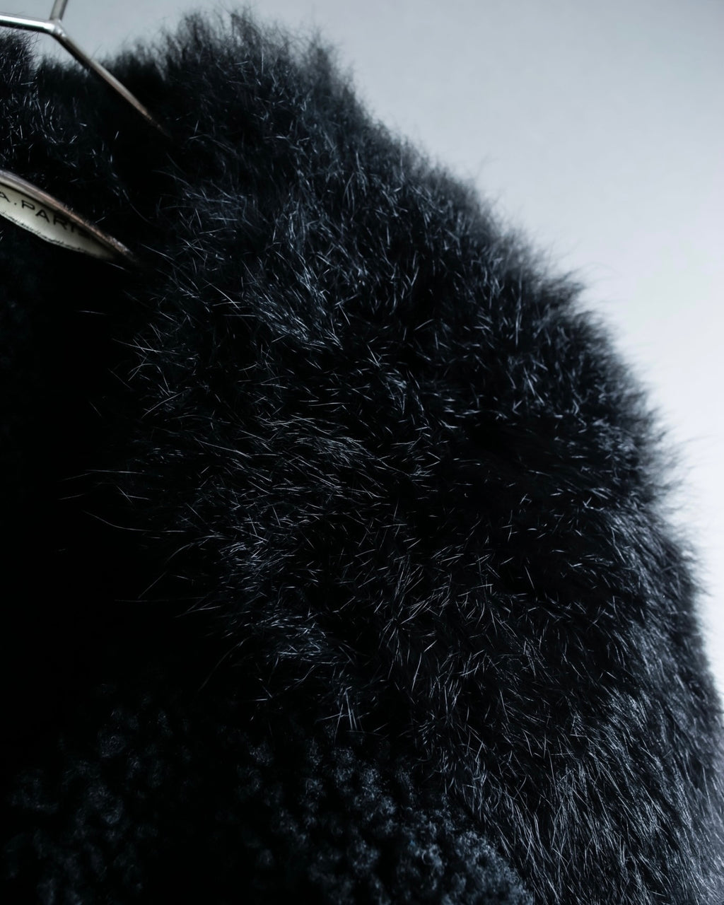 "BALENCIAGA" Opossum Fur Boa Leather Special Coat