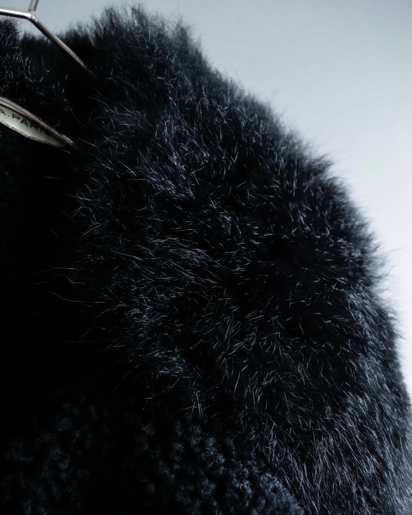 "BALENCIAGA" Opossum Fur Boa Leather Special Coat