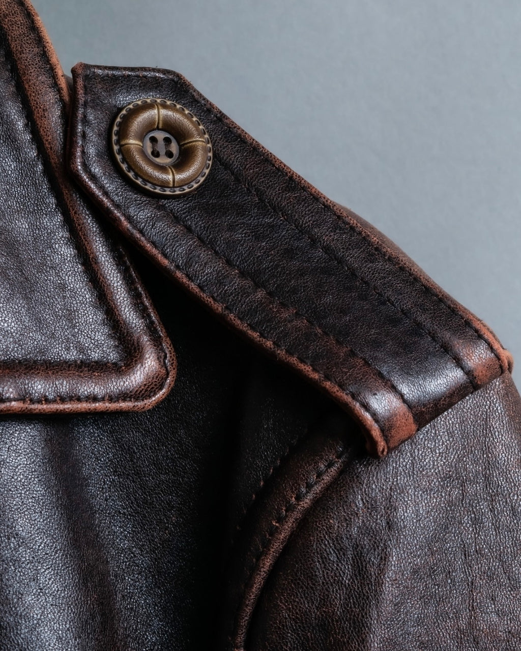 Vintage Thick Leather Red Trench Coat