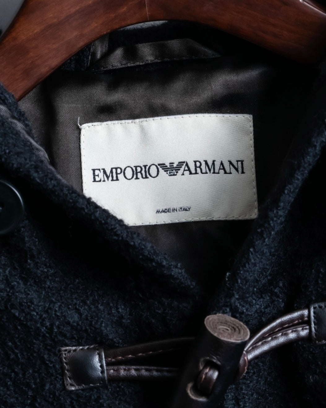 "EMPORIO ARMANI" Leather patches beautiful duffel coat
