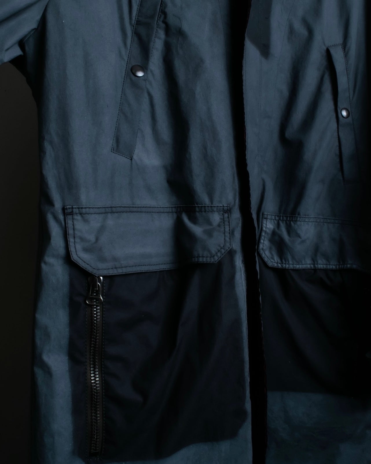 "LANVIN paris" mint condition silk blend double zip spring coat