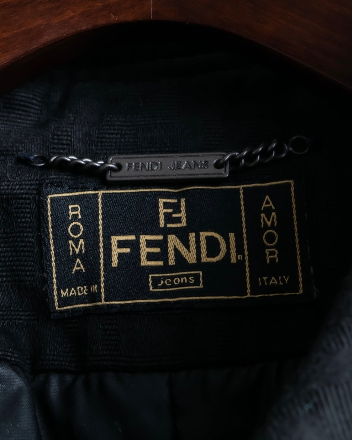 “FENDI jeans” Zucca pattern spring double breasted coat