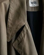 Vintage long collar raglan spring trench jacket