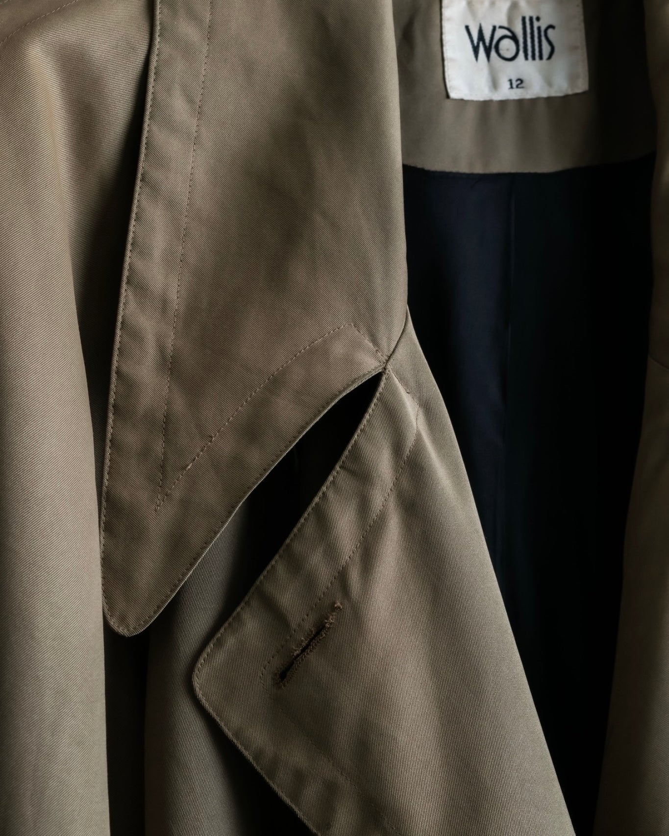 Vintage long collar raglan spring trench jacket