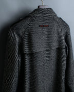 "Jean-Paul GAULTIER" bias striped wool napoleon coat