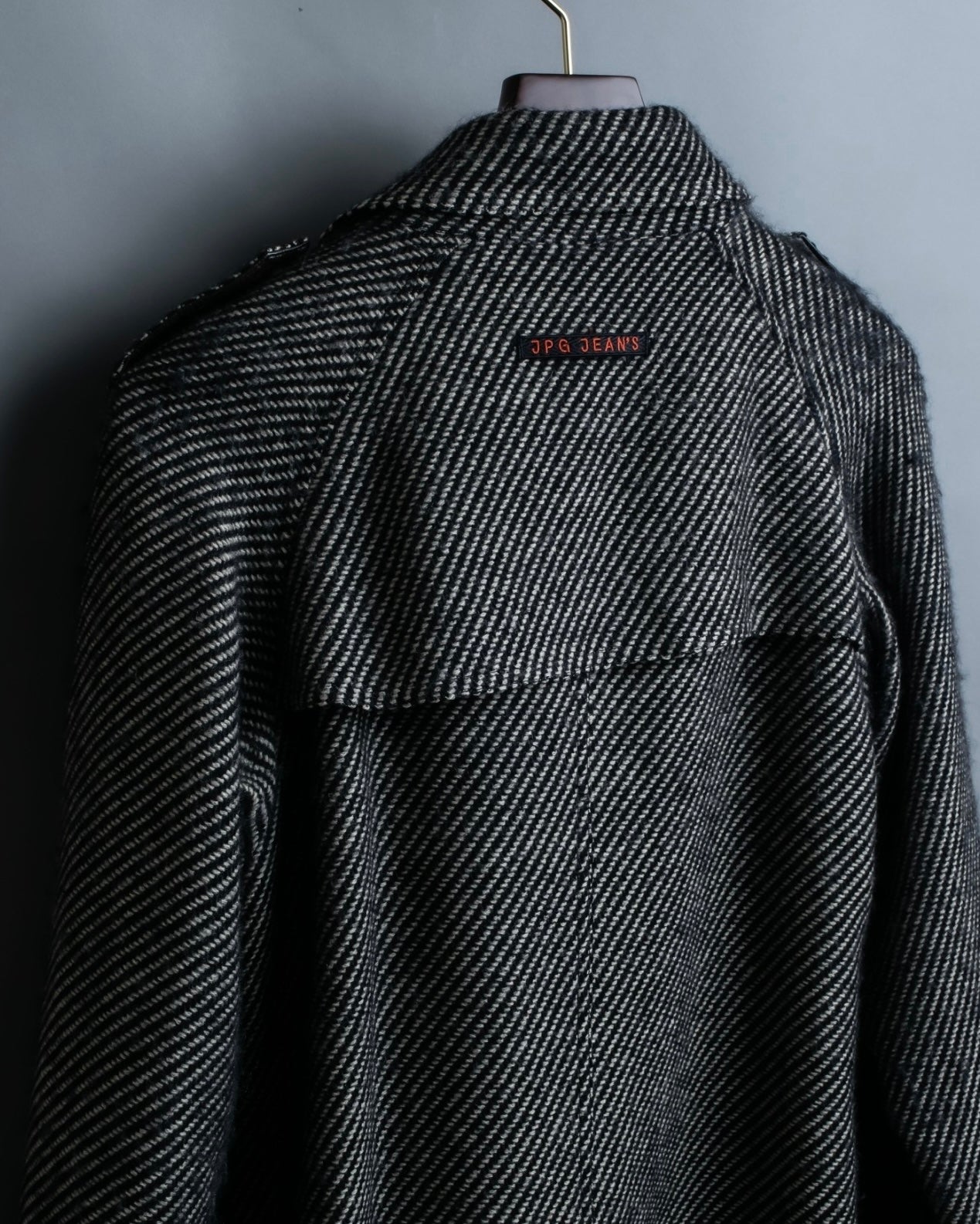 "Jean-Paul GAULTIER" bias striped wool napoleon coat