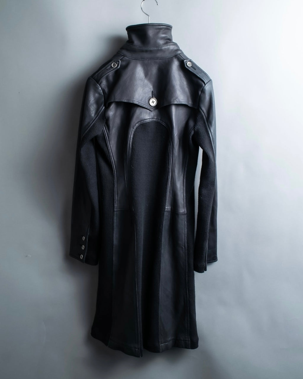 Vintage Leather x CORDUROY combination trench coat
