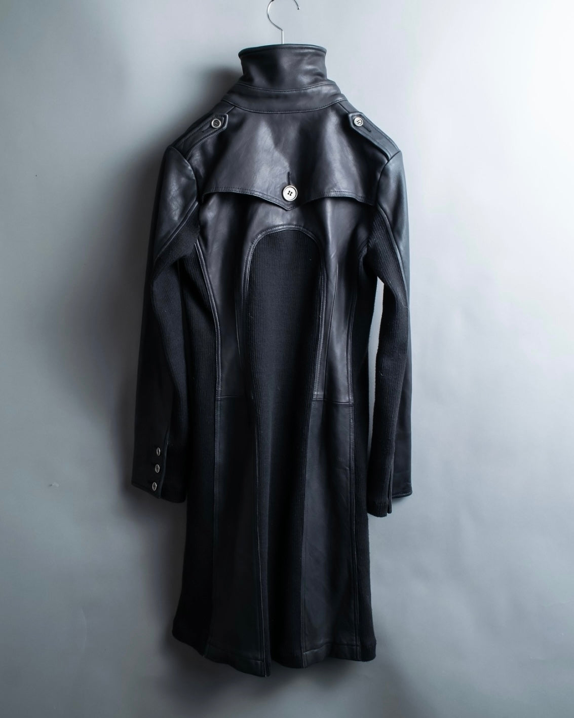Vintage Leather x CORDUROY combination trench coat