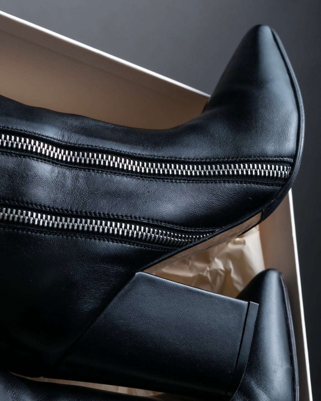 "Sergio Rossi" Double line zip long leather boots