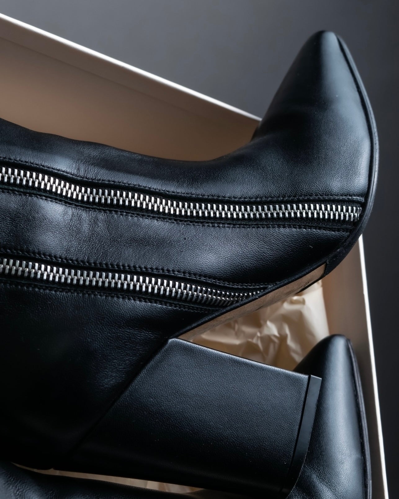 "Sergio Rossi" Double line zip long leather boots