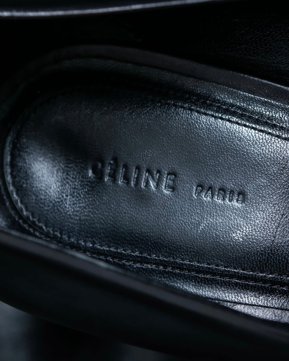"CELINE" clear heel leather shoes