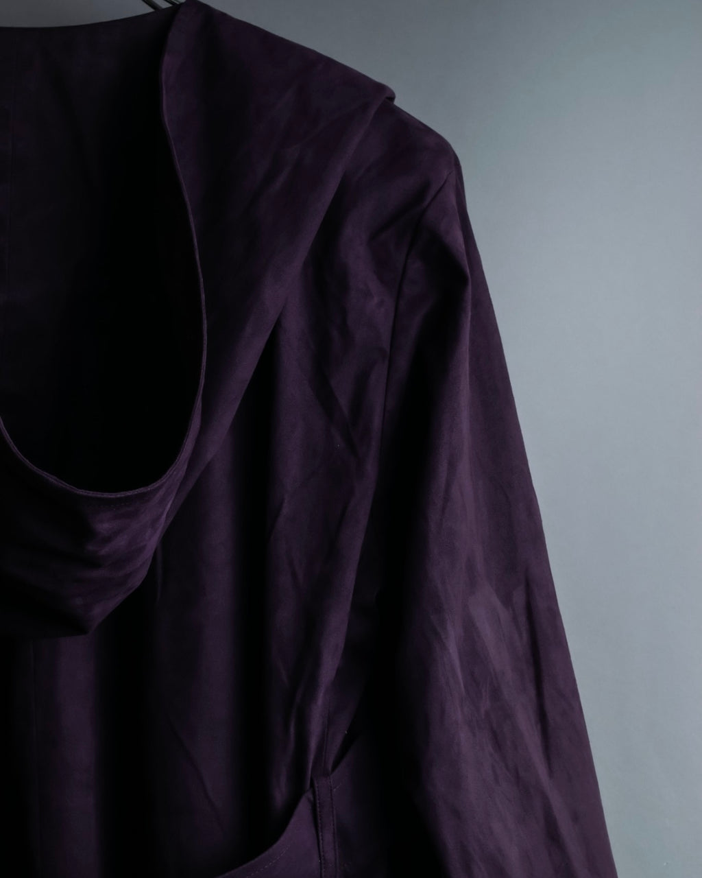 "80s Yves Saint Lauren" Oversized hooded spring coat