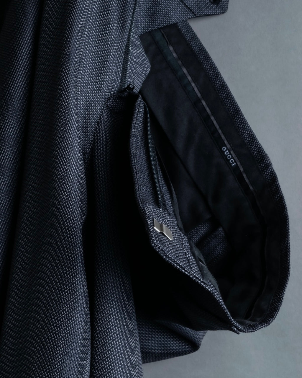 "GUCCI" silk blend gray blue spring setup