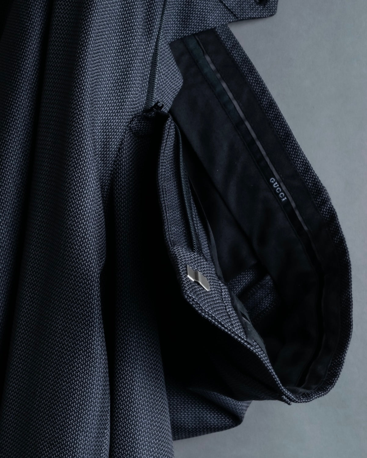 "GUCCI" silk blend gray blue spring setup