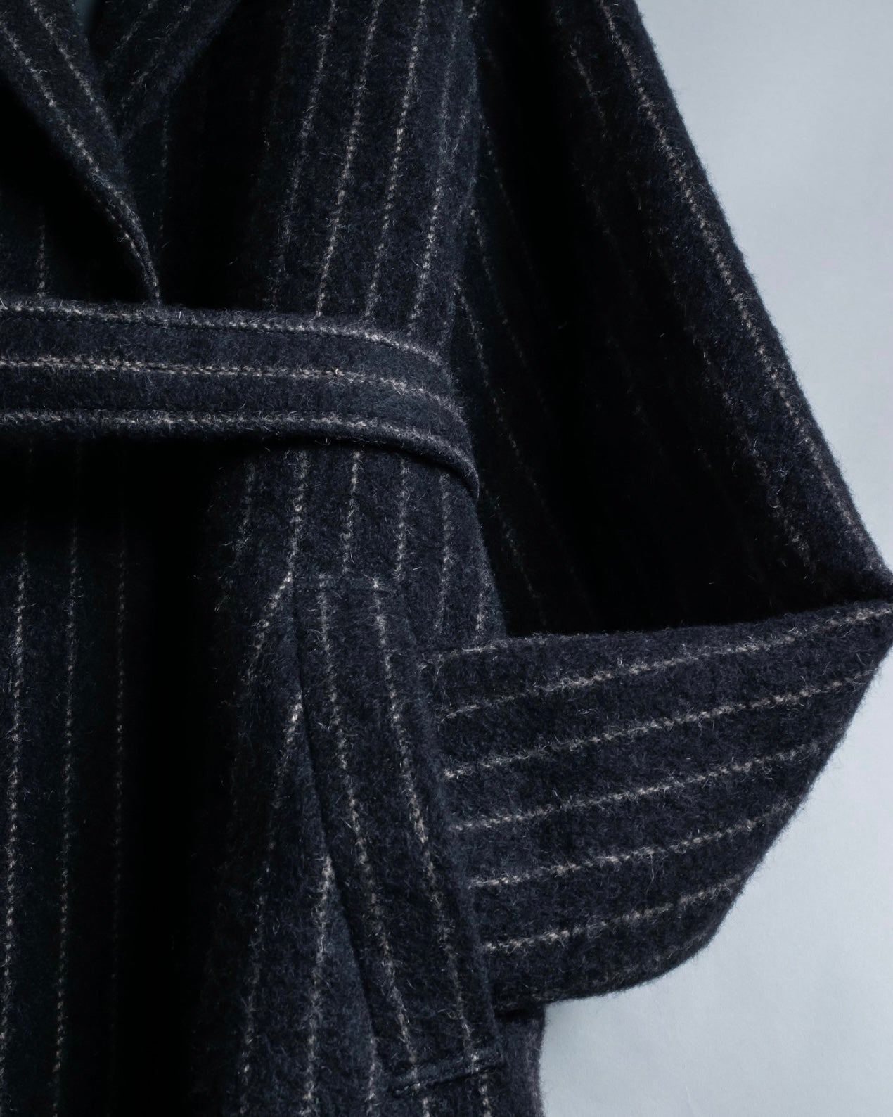 Vintage mohair wool striped gown coat