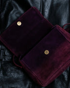 "CELINE" Purple red gradient suede shoulder bag