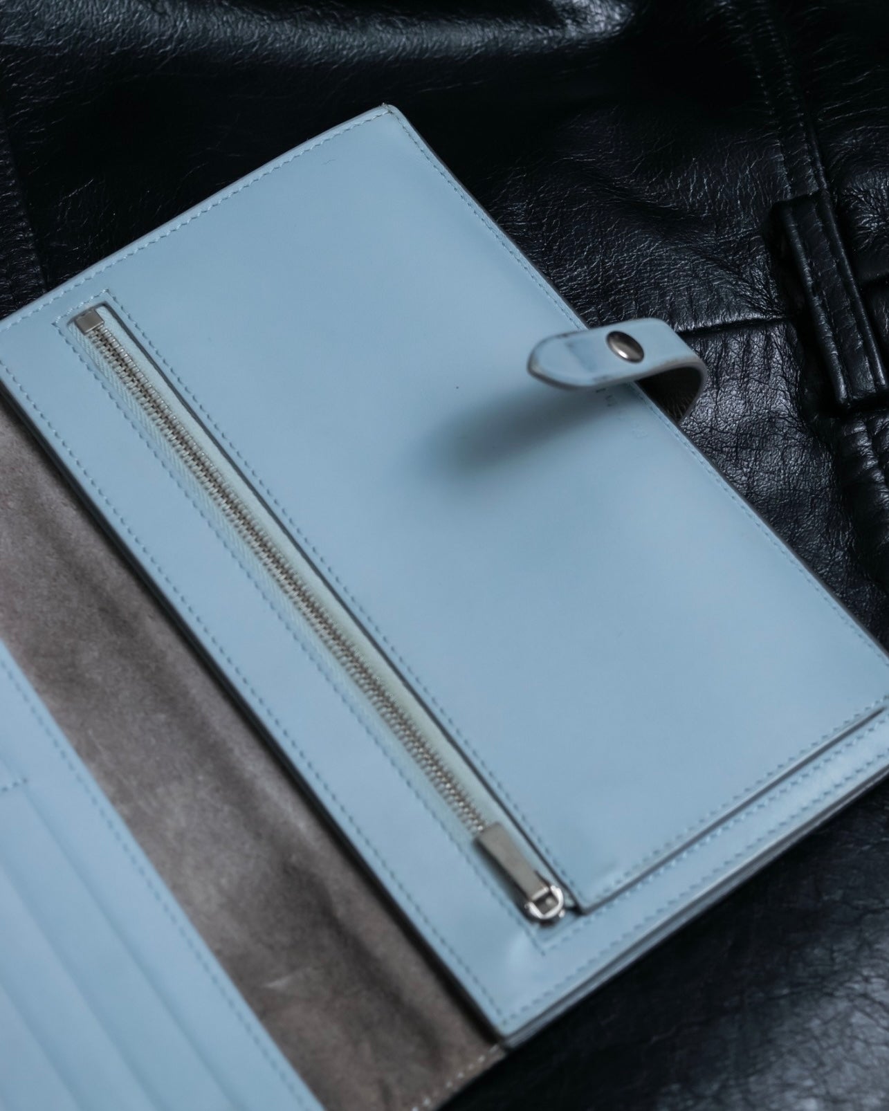 "CELINE" Strap large multi-function leather long wallet